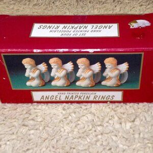 Dept 7, Porcelain Angel Napkin Holders; Christmas, Celebration, Traditional chic